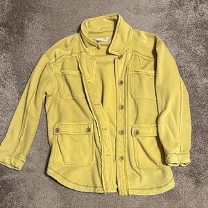 Mustard yellow jacket - size M - purposefully distressed - worn only once!